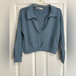 FP Beach Blue V-Neck Women's Sweater